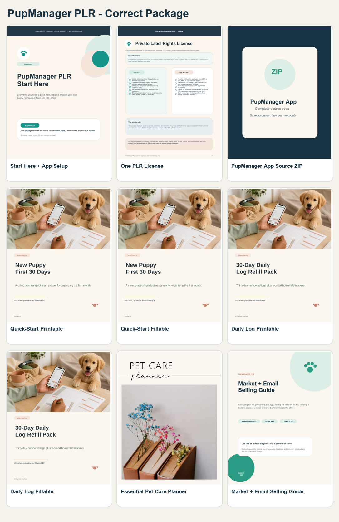 PupManager PLR App + Puppy Planner Bundle